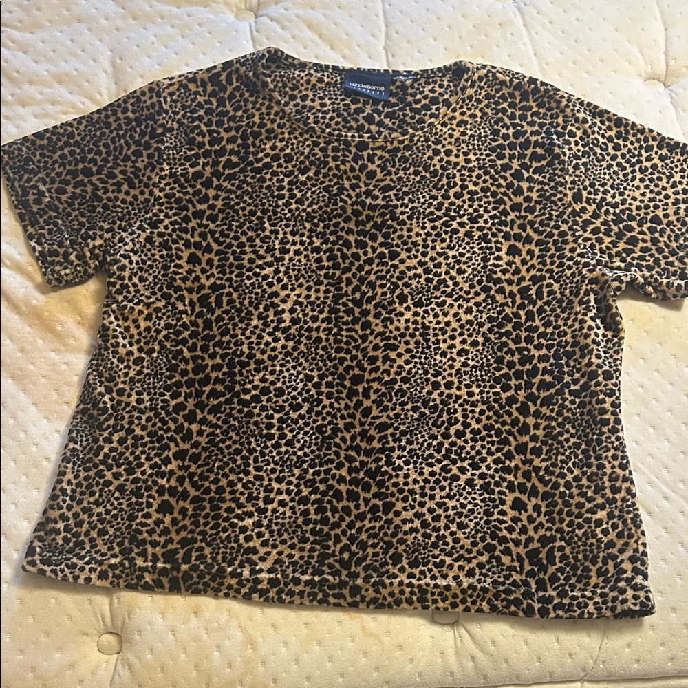 Liz Claiborne Leopard Print Crop Top